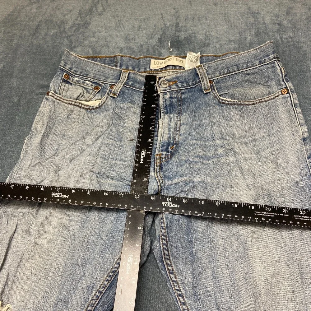 Levi's 527 Jeans Mens 34x32 Blue Denim Slim Fit Low Rise Zip Fly Bootcut Leg
